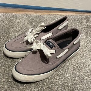 Sperry Women’s Taupe Canvas Boat Shoes